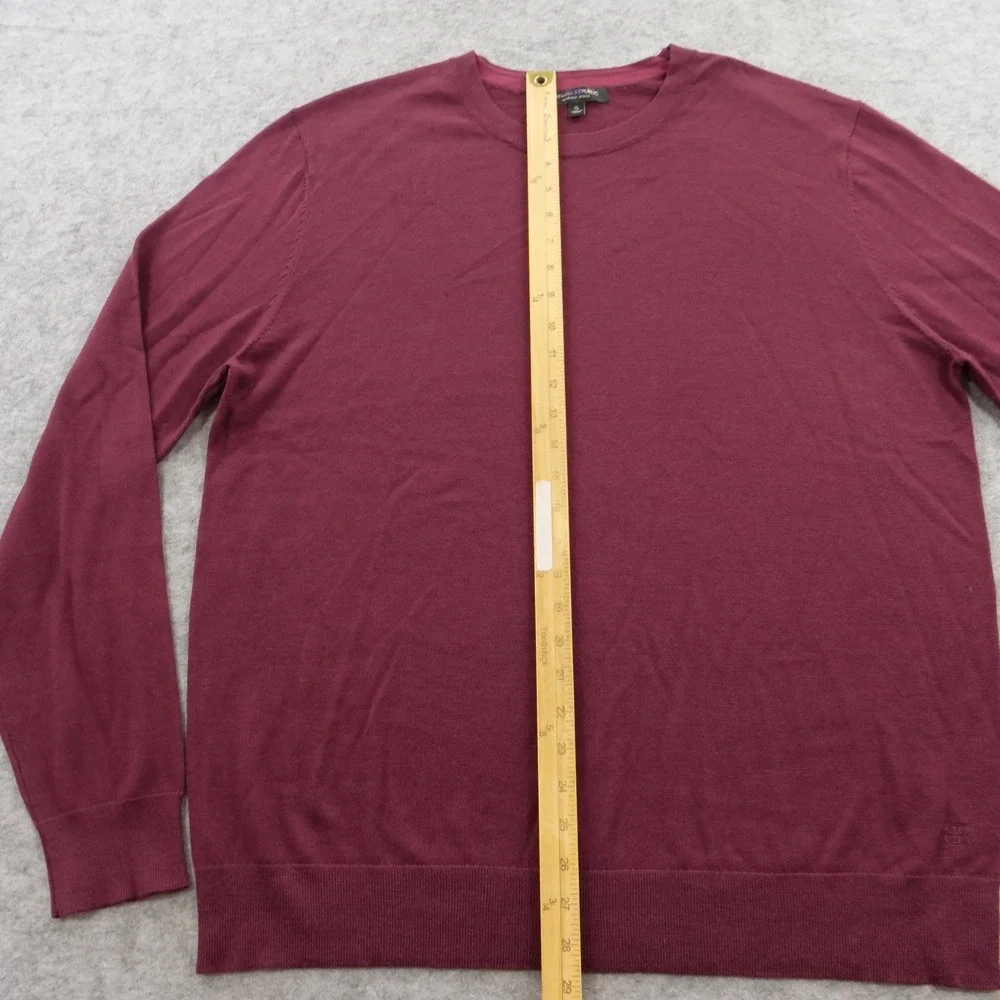 Banana Republic Sweater Mens Extra Large Red Crew Neck Merino Wool Pullover